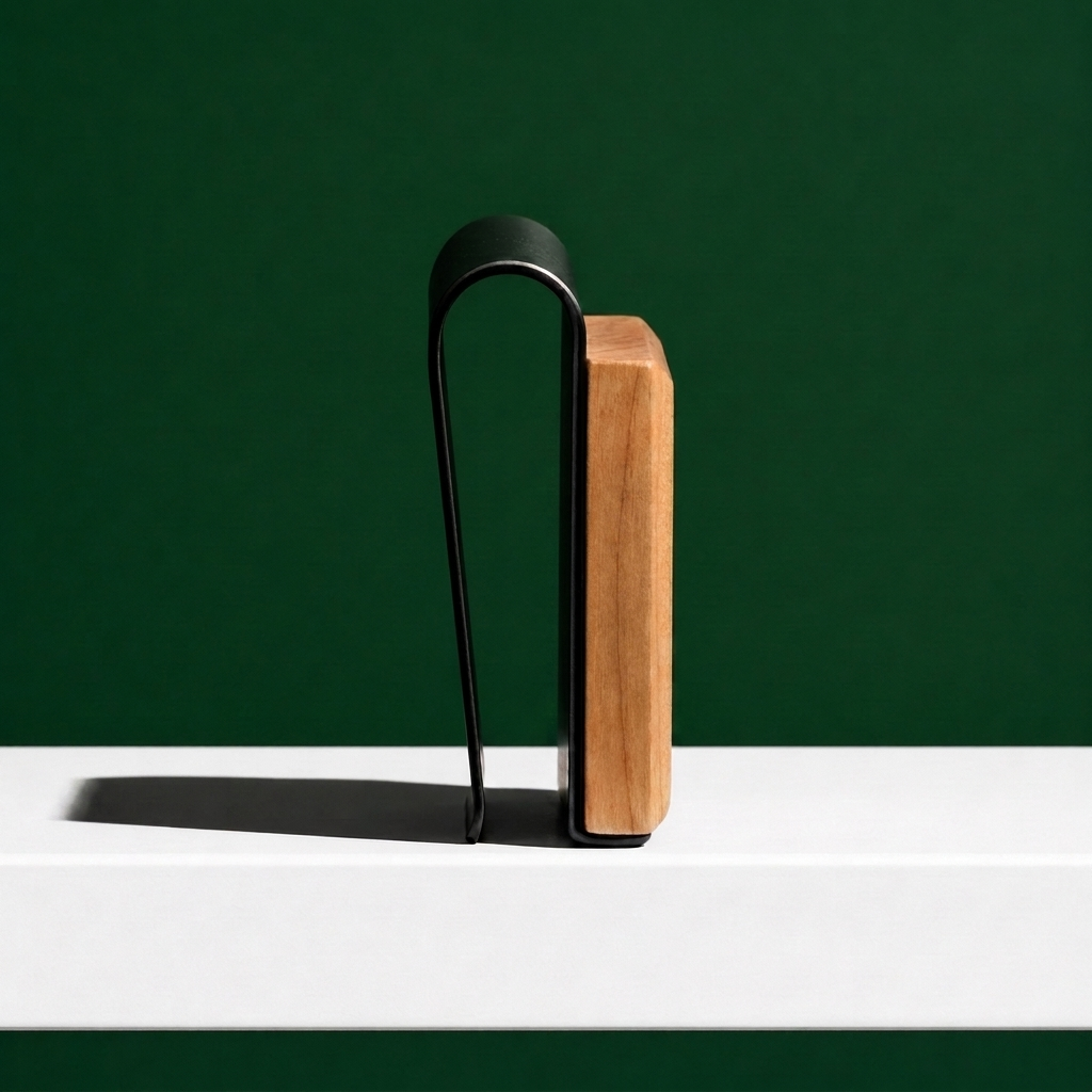 Cherry wood scent block with black visor clip